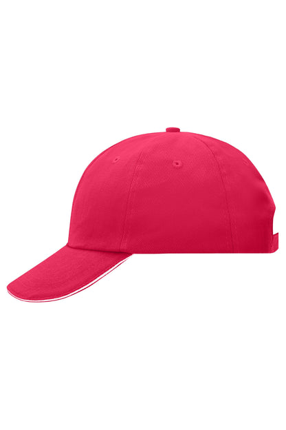 6 Panel Raver Sandwich Cap - Pink/White