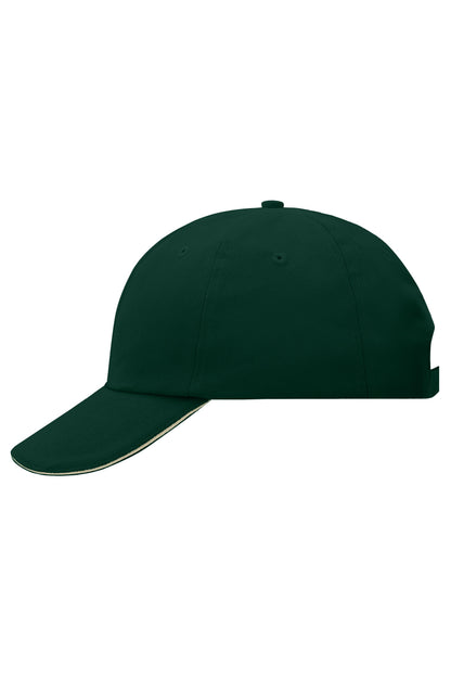 6 Panel Raver Sandwich Cap - Dark Green/Beige