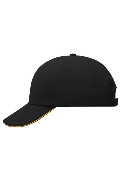 6 Panel Raver Sandwich Cap - Black/Orange