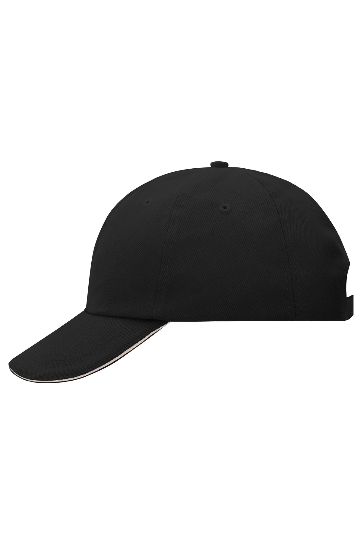 6 Panel Raver Sandwich Cap - Black/Beige