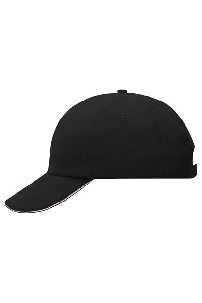 6 Panel Raver Sandwich Cap - Black/Beige
