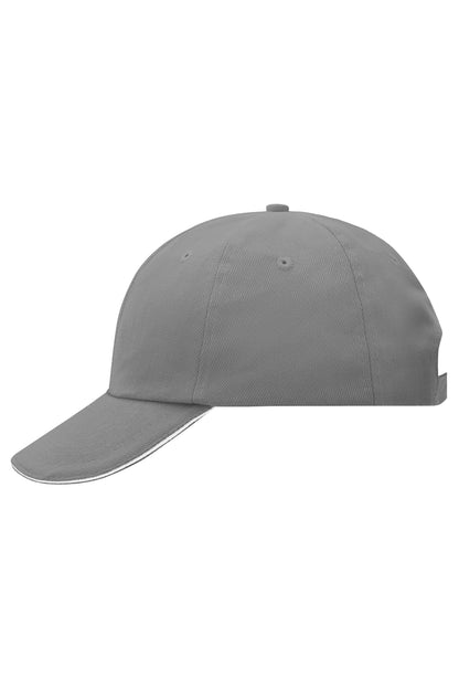 6 Panel Raver Sandwich Cap - Dark Grey/White