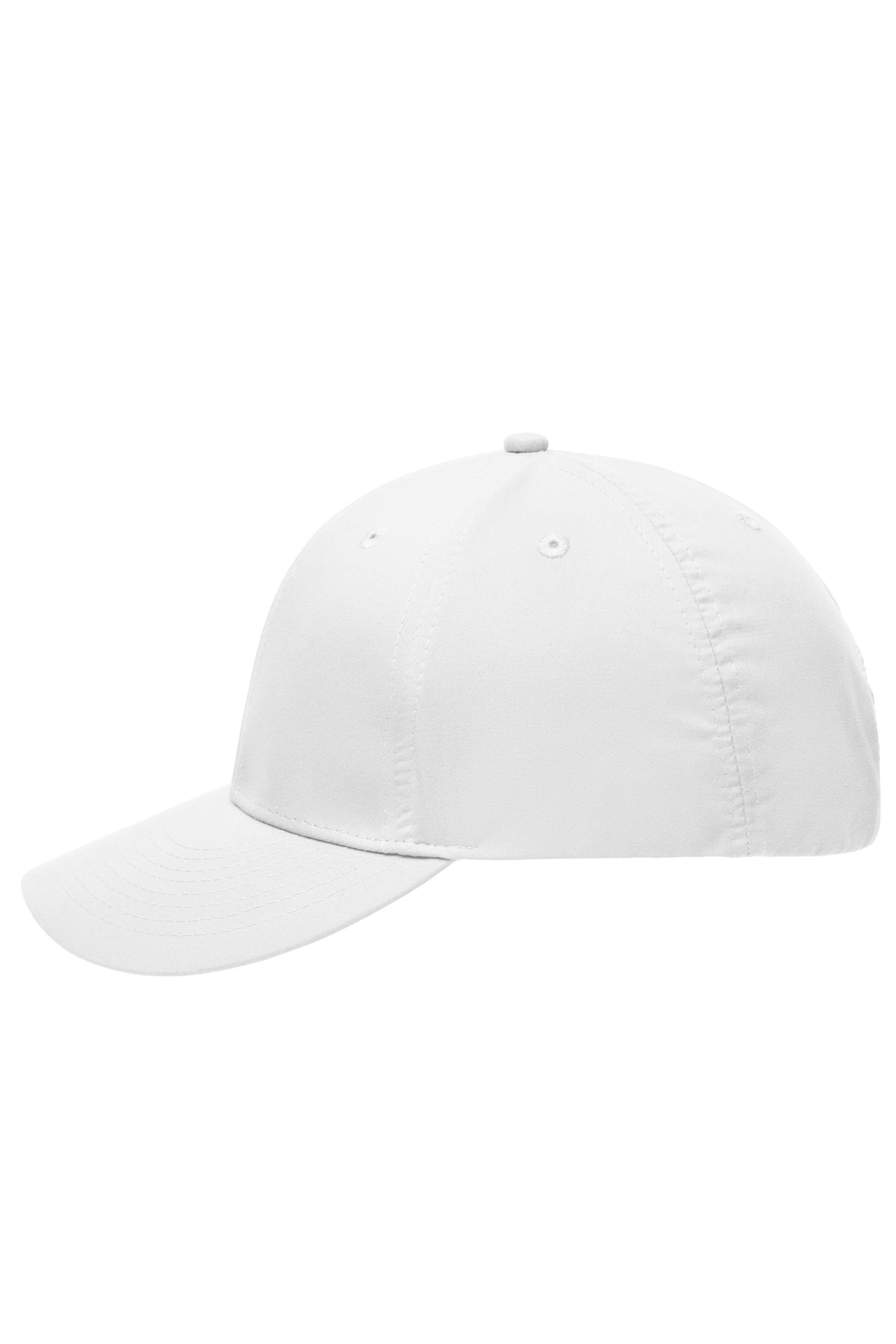 6 Panel Polyester Peach Cap - White