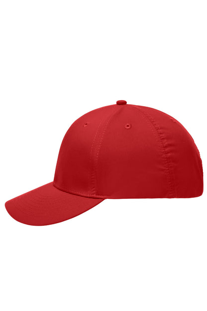 6 Panel Polyester Peach Cap - Red