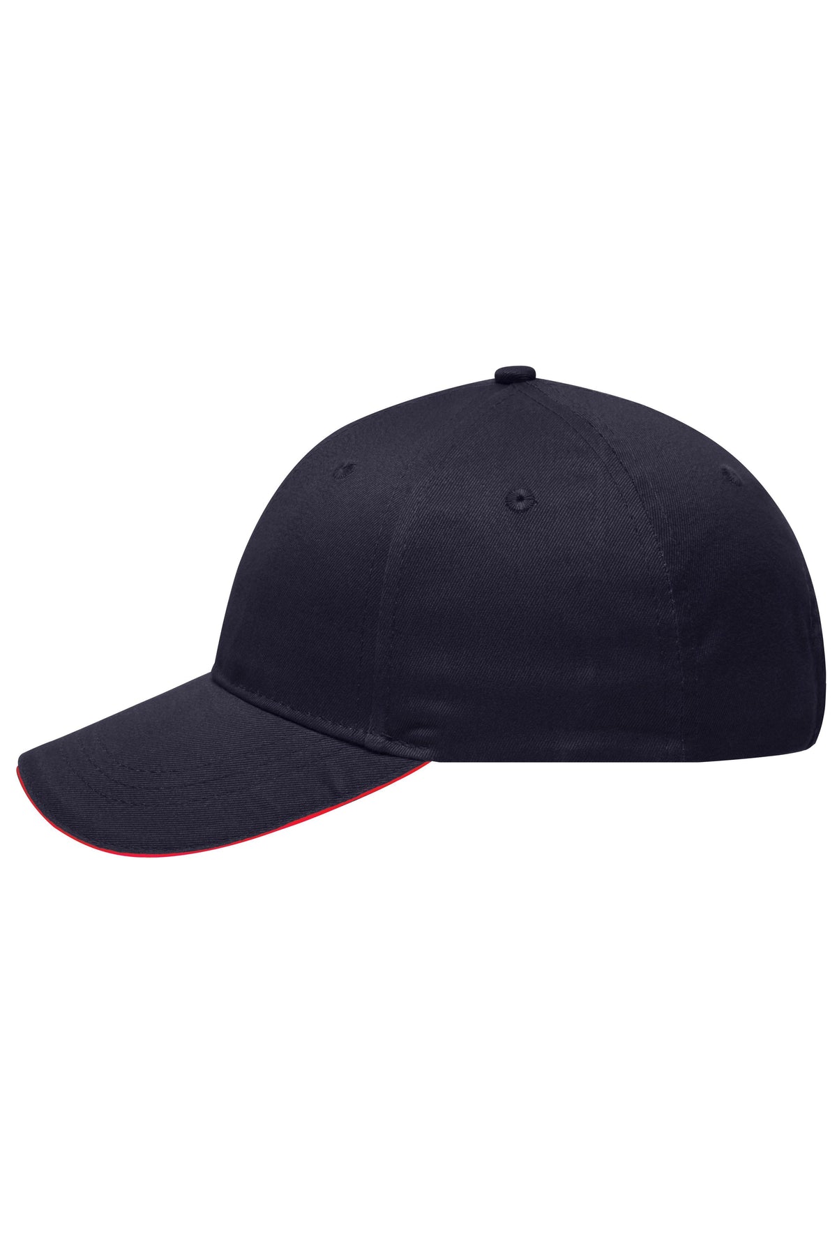 6 Panel Brushed Sandwich Cap - Navy/Red