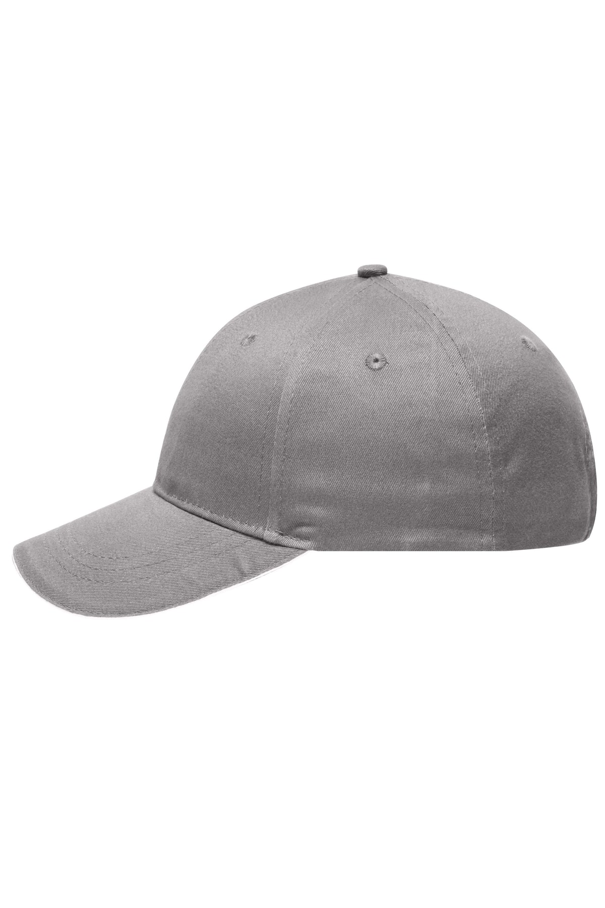 6 Panel Brushed Sandwich Cap - Light-grey/White