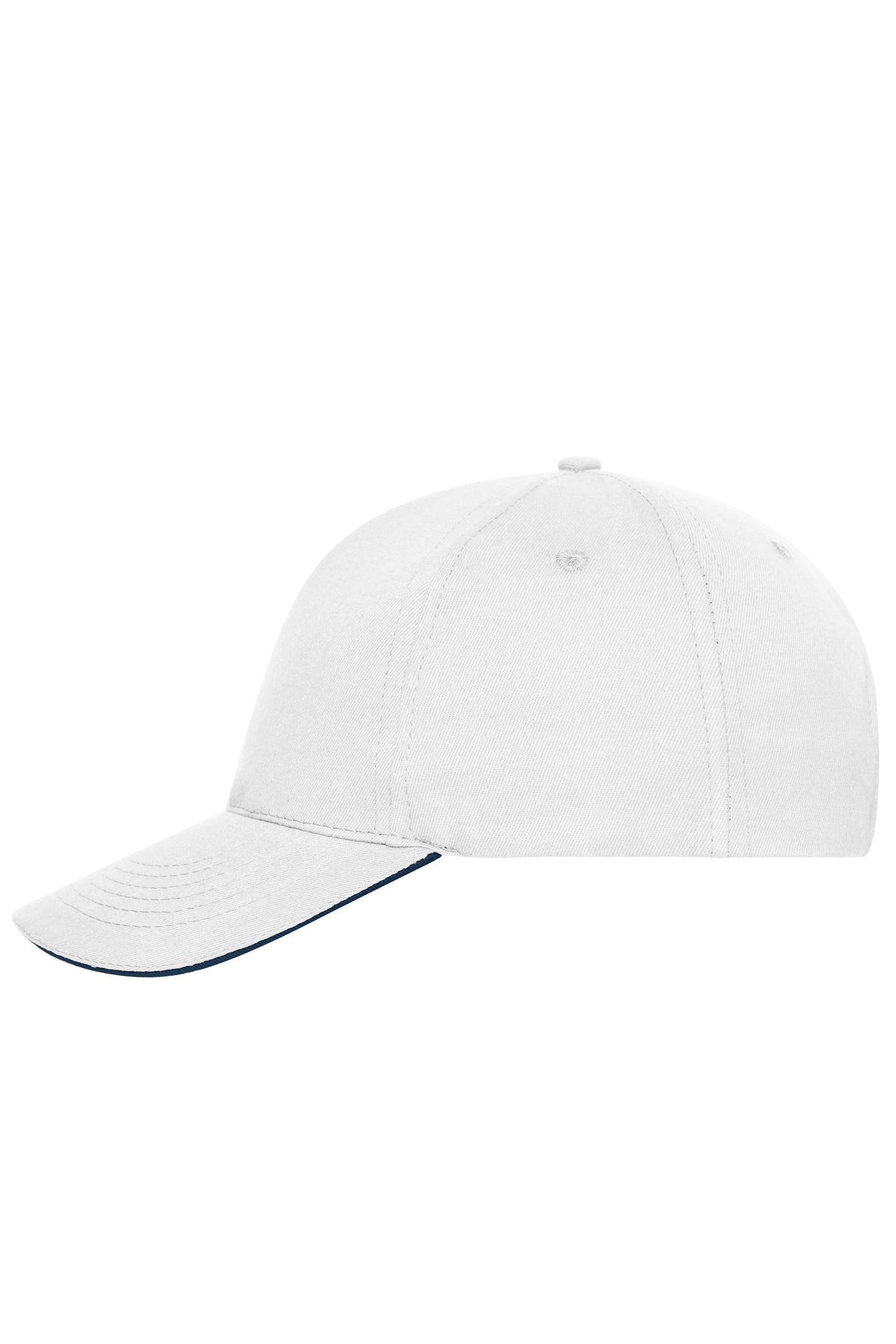 5 Panel Sandwich Cap Bio Cotto - White/Navy