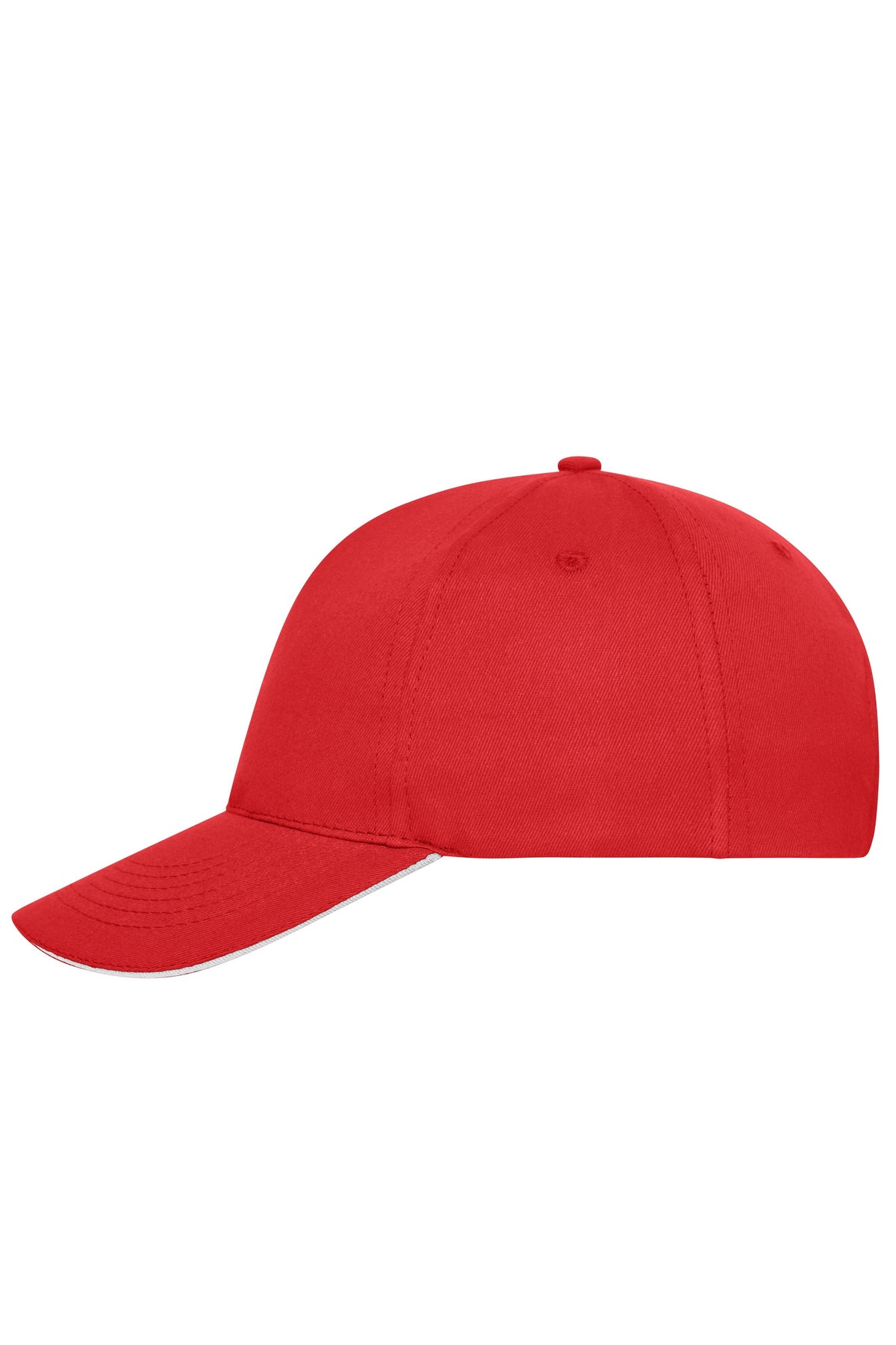 5 Panel Sandwich Cap Bio Cotto - Red/White