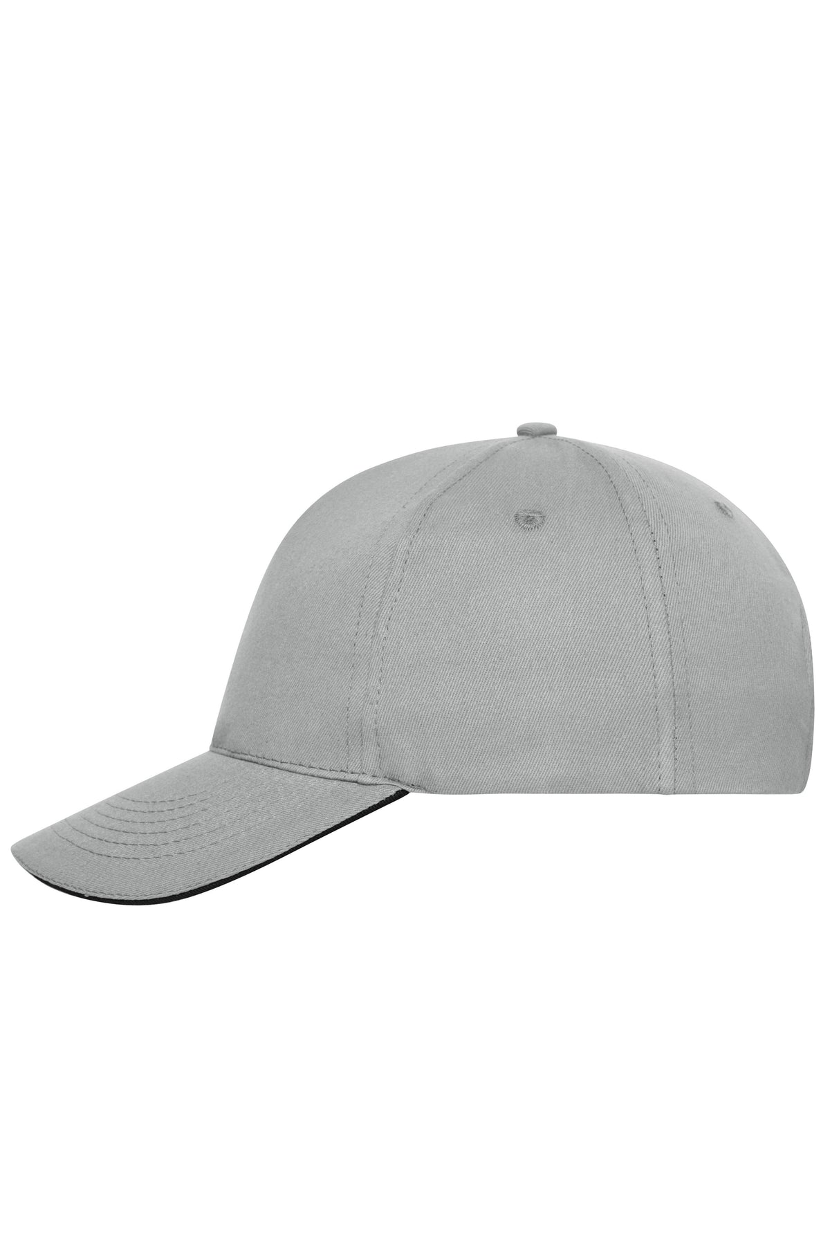 5 Panel Sandwich Cap Bio Cotto - Light-grey/Black