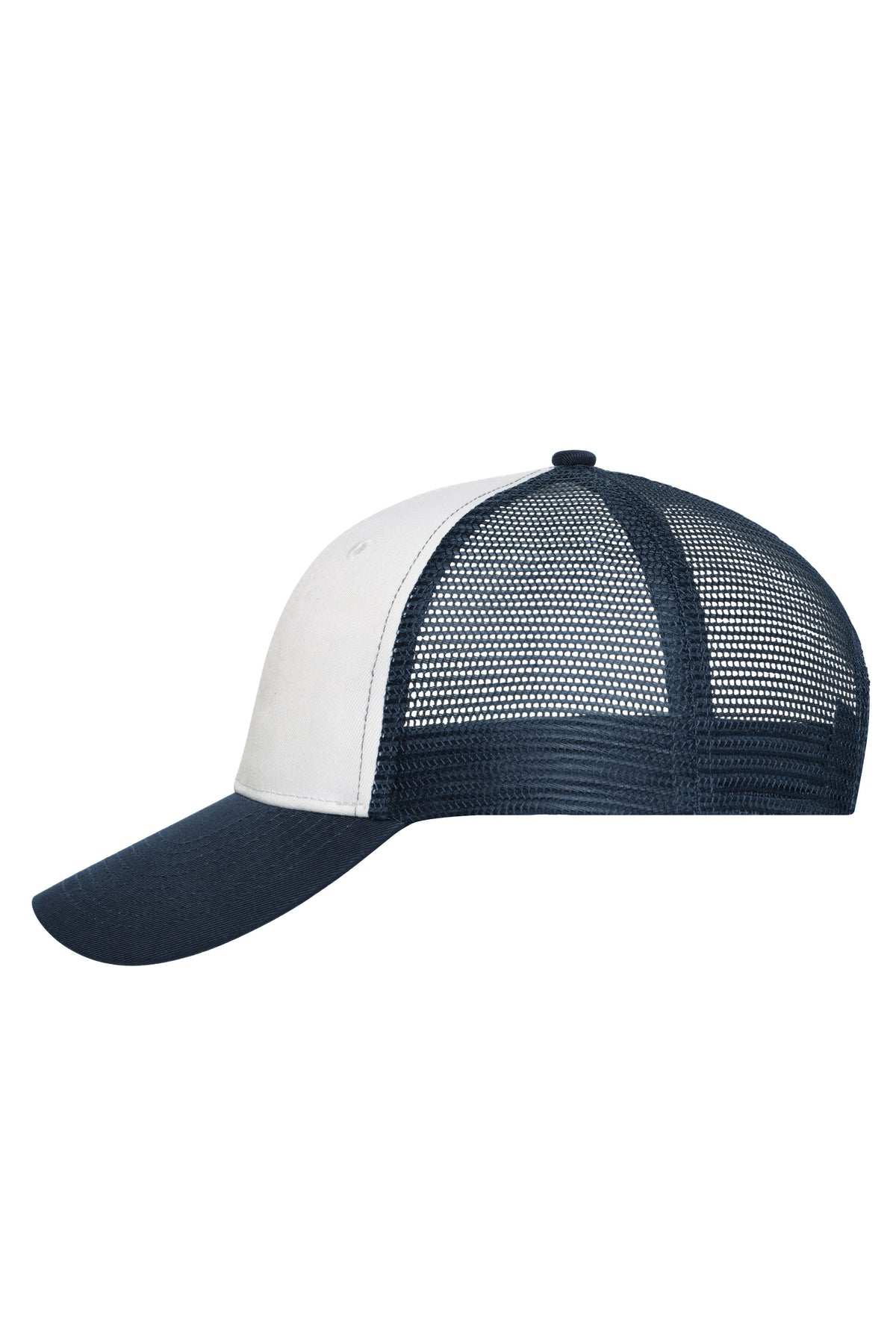 6 Panel Mesh Cap - White/Navy