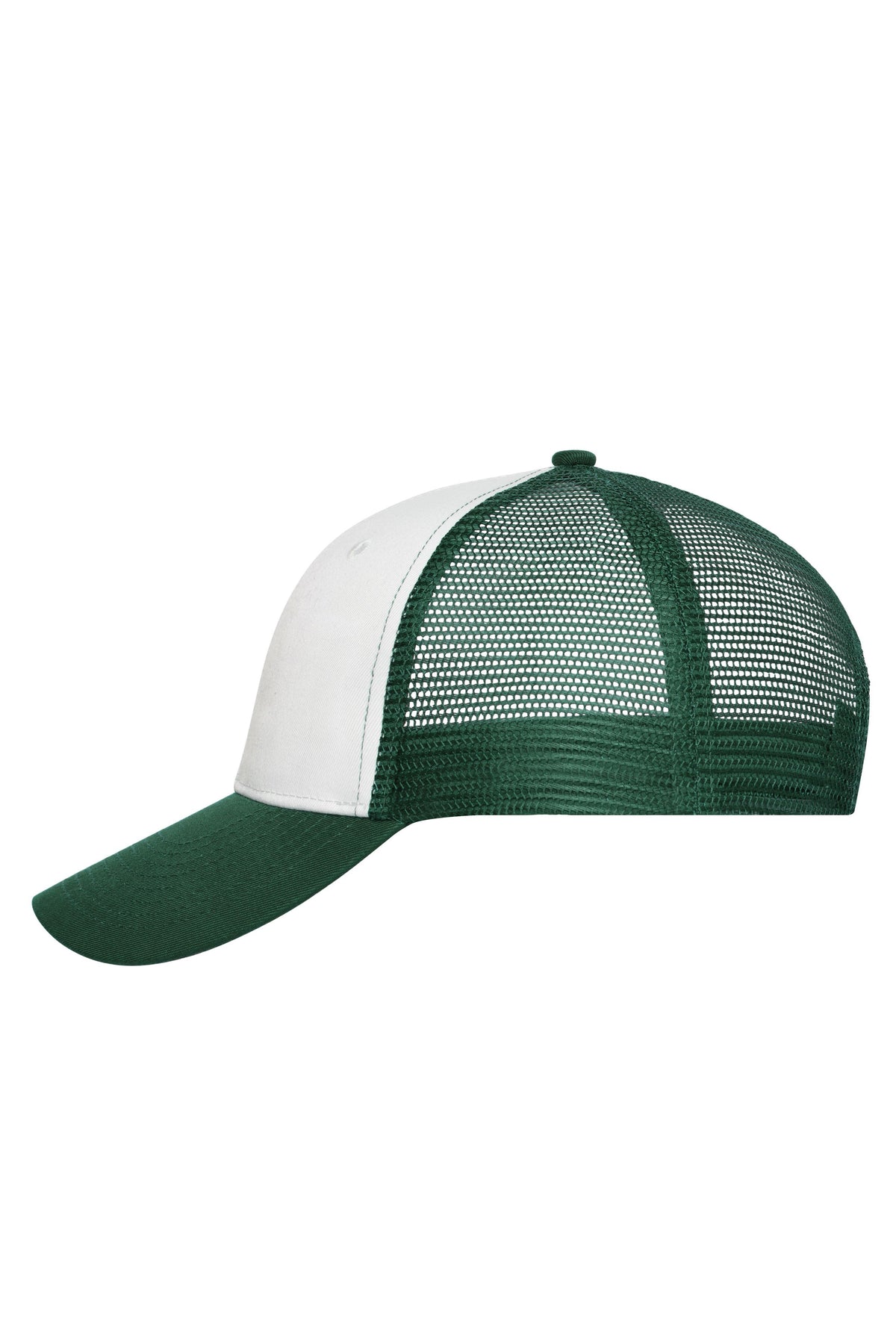 6 Panel Mesh Cap - White/Dark-green