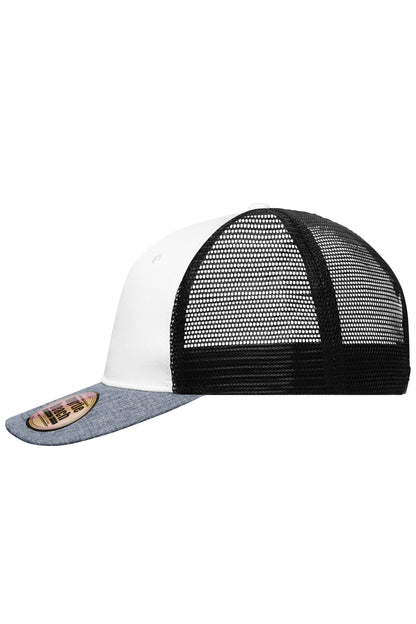 6 Panel Mesh Cap Mélange - White/Grey-melange/Black