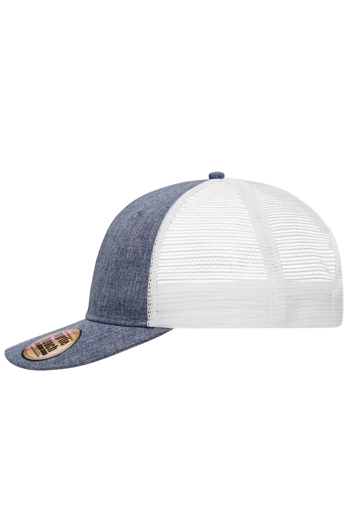 6 Panel Mesh Cap Mélange - Navy-melange/White