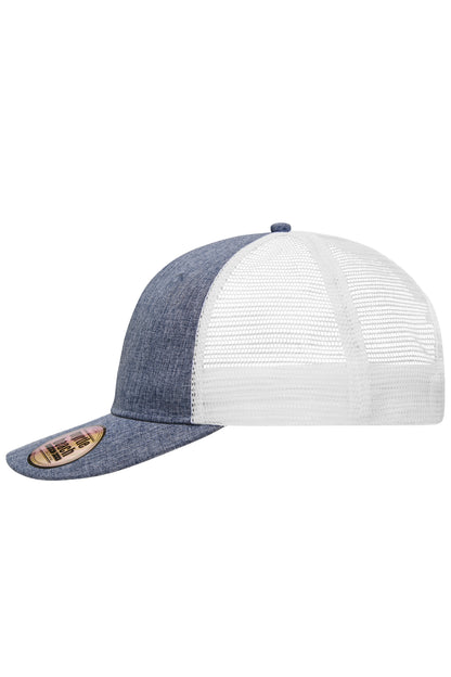 6 Panel Mesh Cap Mélange - Navy-melange/White