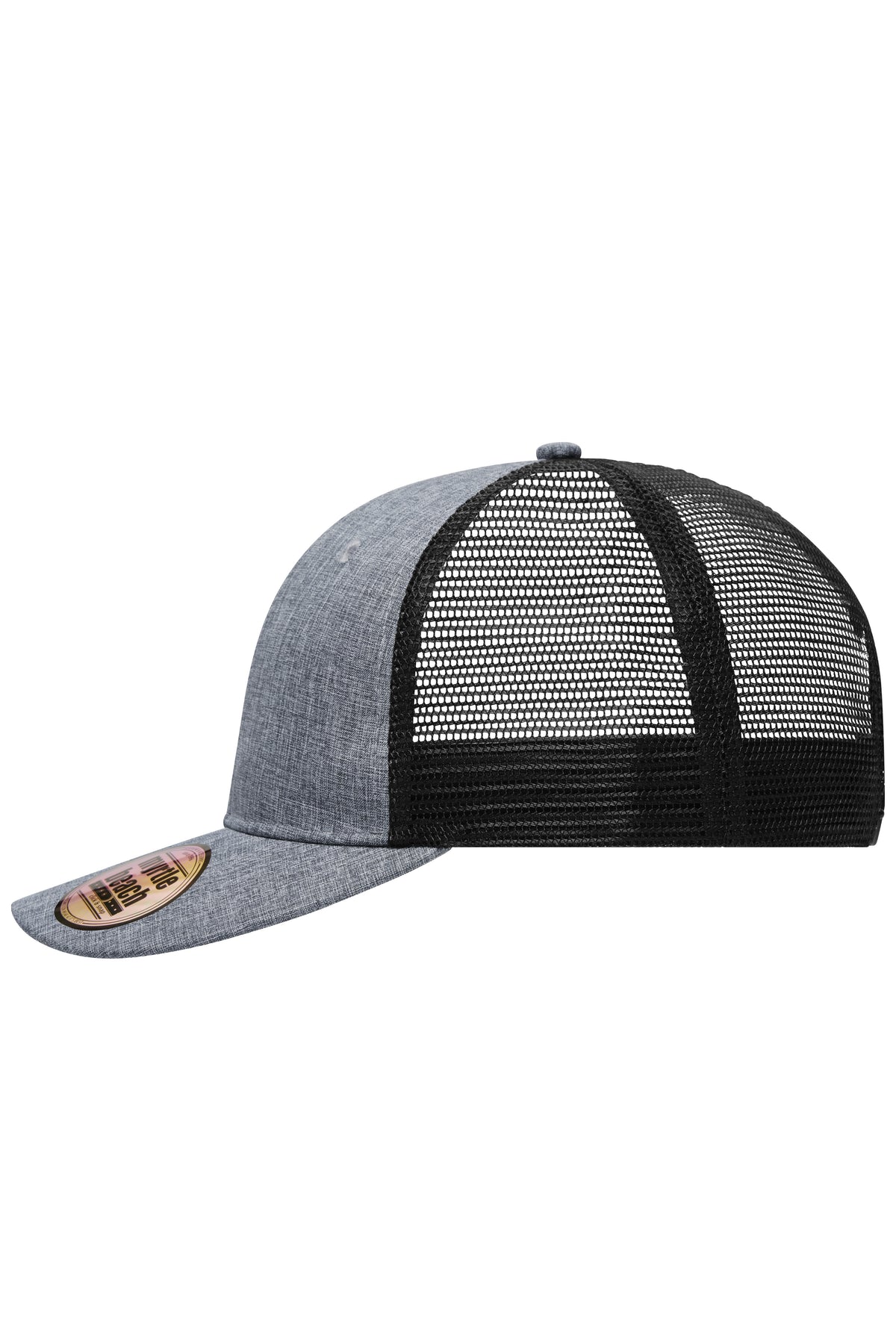 6 Panel Mesh Cap Mélange - Grey Melange/Black