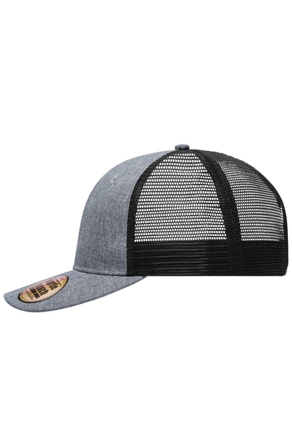 6 Panel Mesh Cap Mélange - Grey Melange/Black