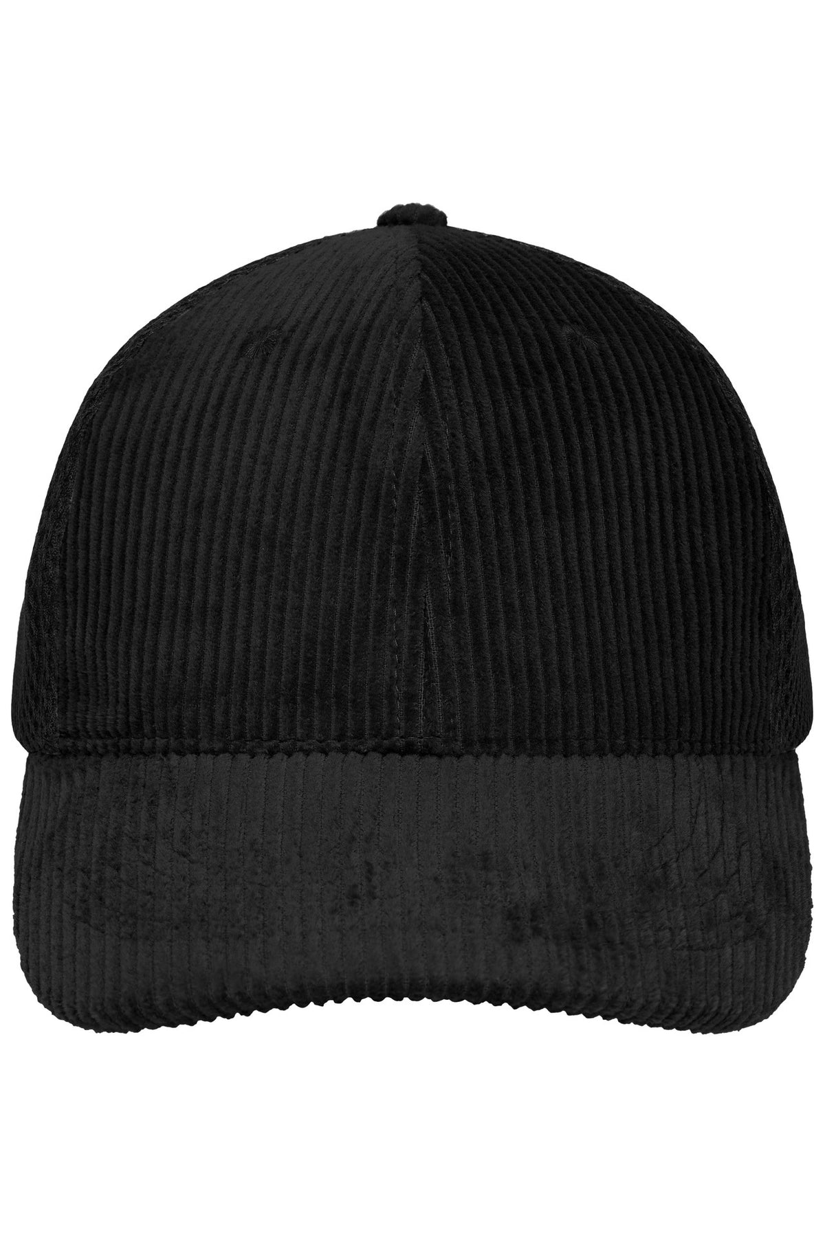 6 Panel Corduroy-Mesh Cap - Black/Black