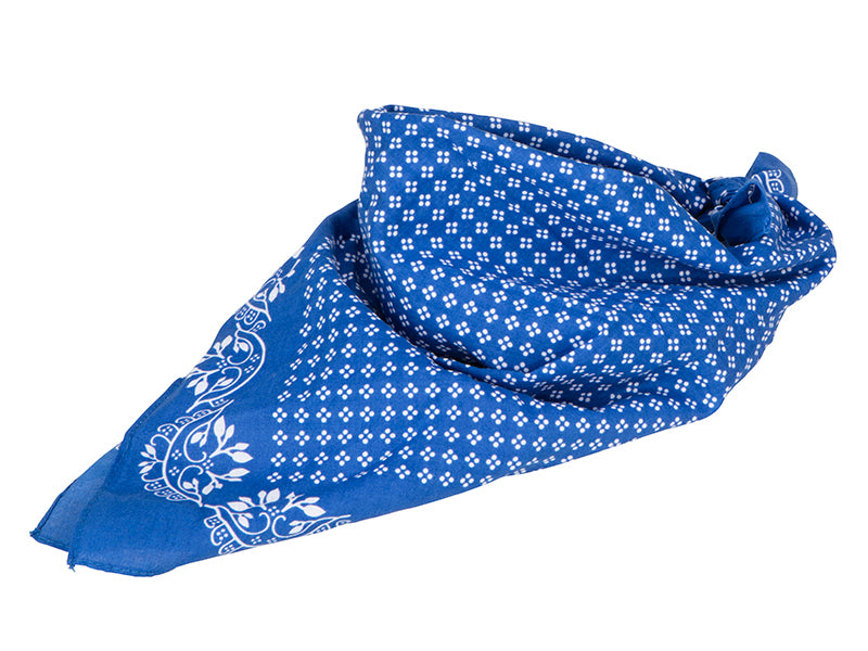 Traditional Bandana - Royal/White