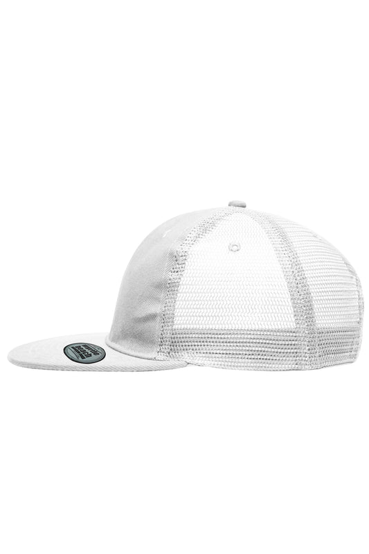 6 Panel Flat Peak Cap - White