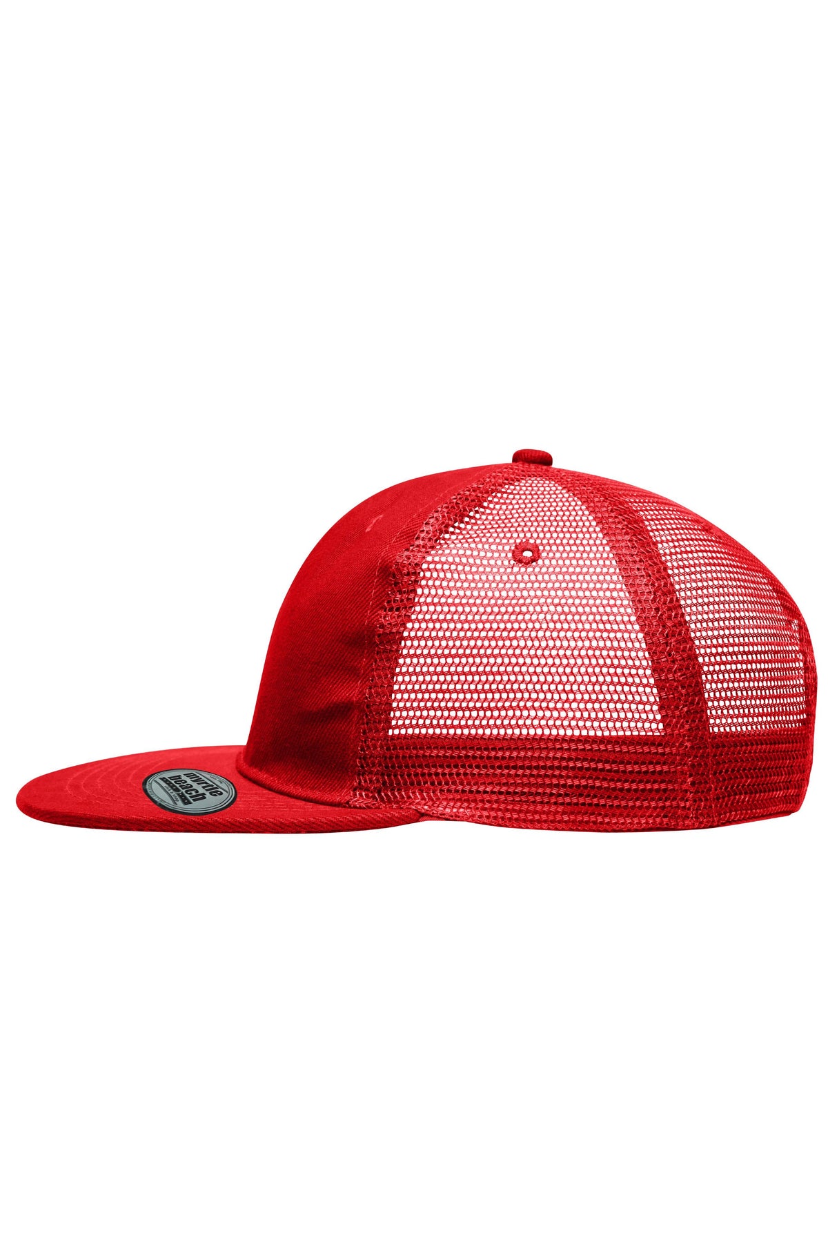 6 Panel Flat Peak Cap - Red