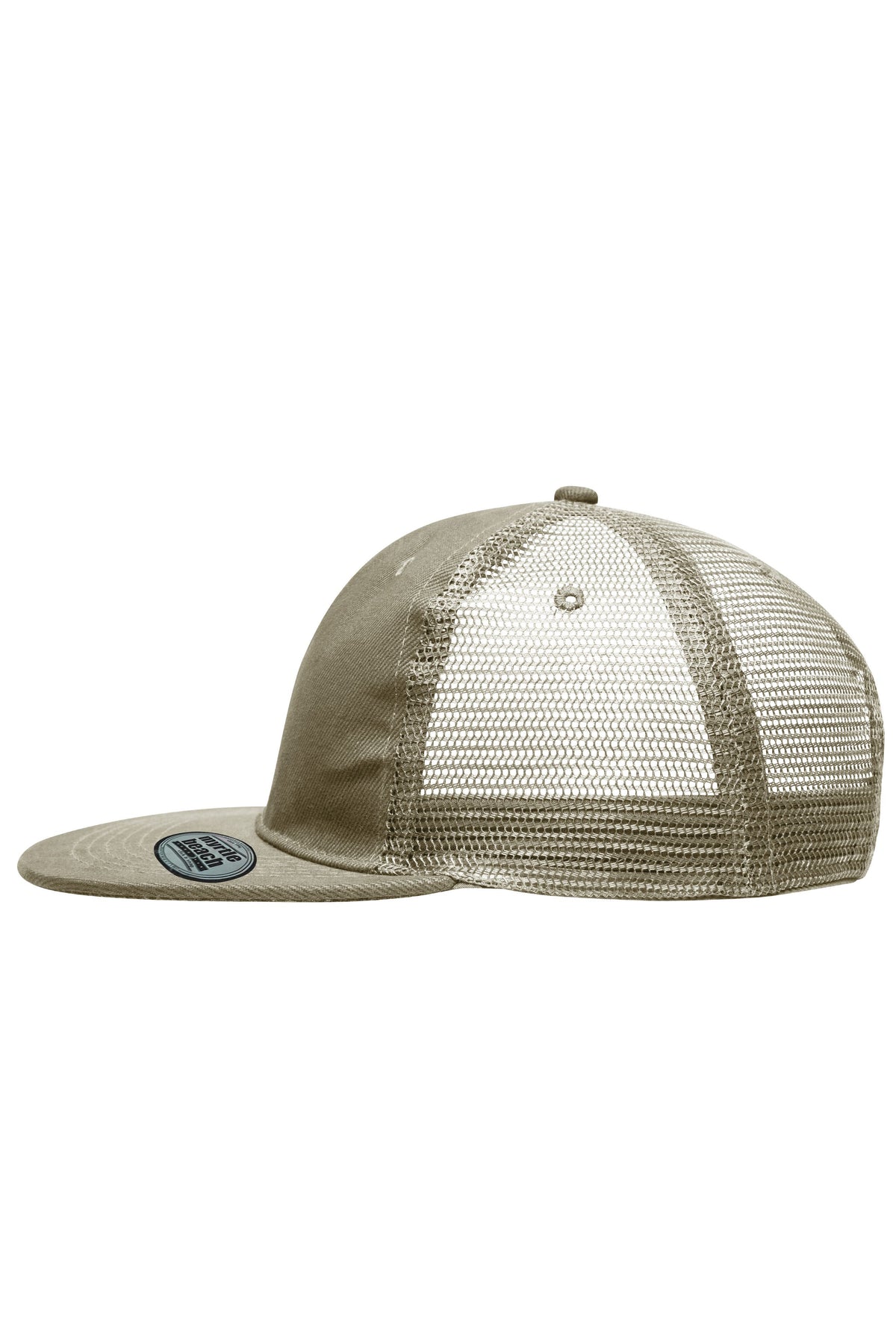 6 Panel Flat Peak Cap - Khaki