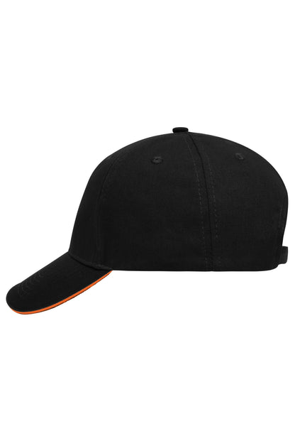 5 Panel Sandwich Cap - Black/Orange