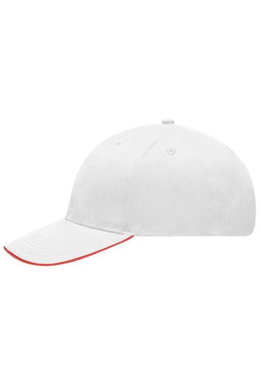 Light brushed Sandwich Cap - White/Red