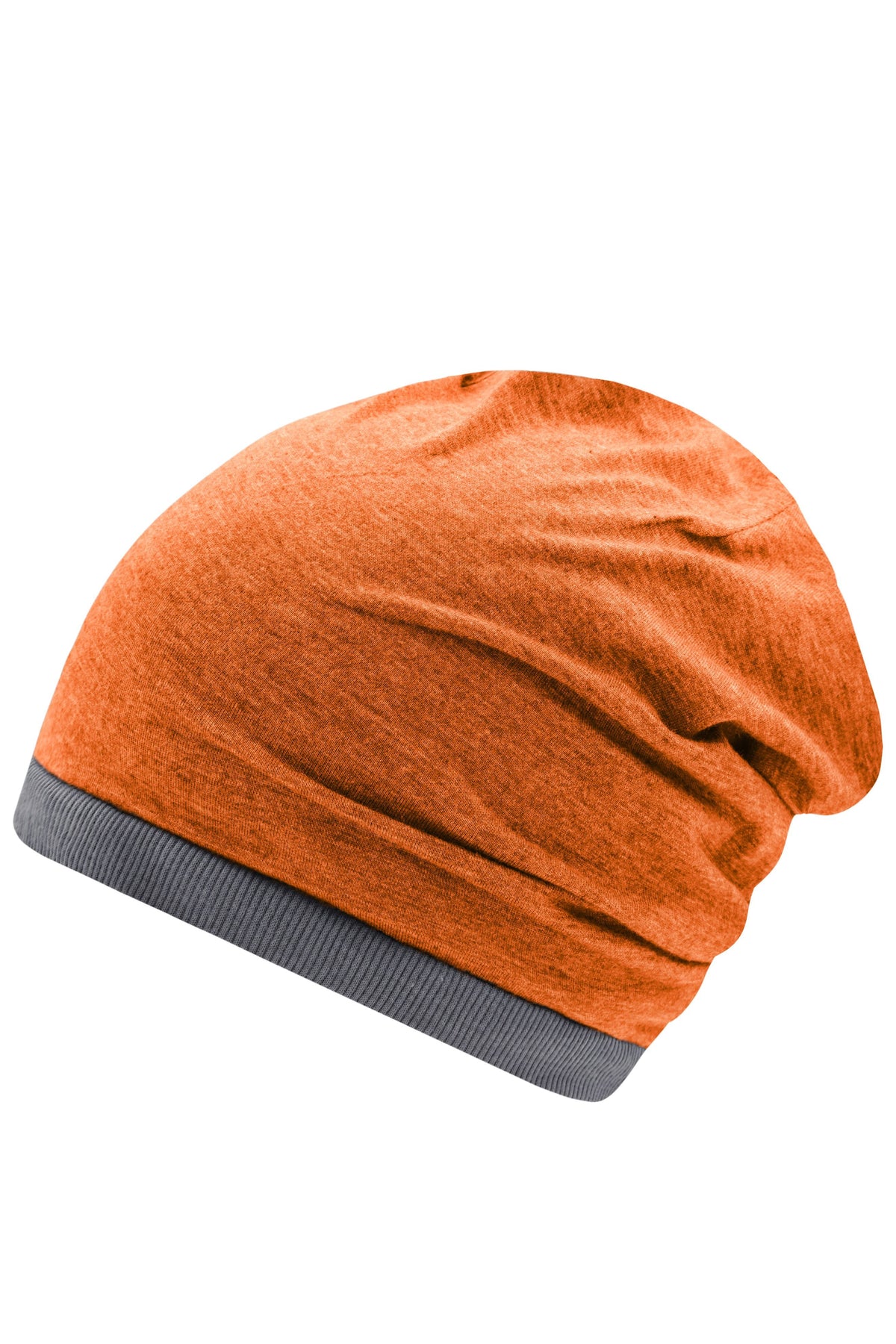 Heather Summer Beanie - Orange-melange/dark-grey