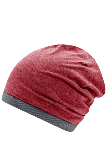 Heather Summer Beanie - Wine Melange/Dark Grey