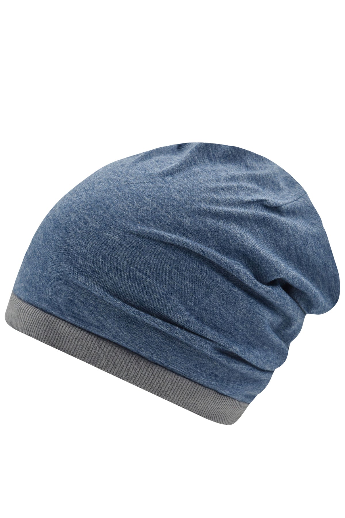 Heather Summer Beanie - Blue-melange/dark-grey