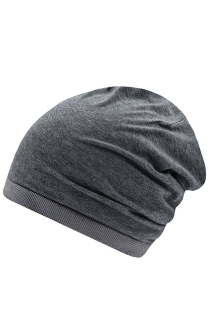 Heather Summer Beanie - Black-melange/dark-grey