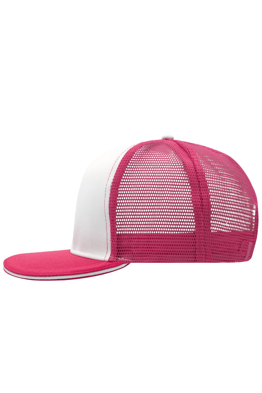 Pro Cap Mesh 6 Panel - White/Magenta