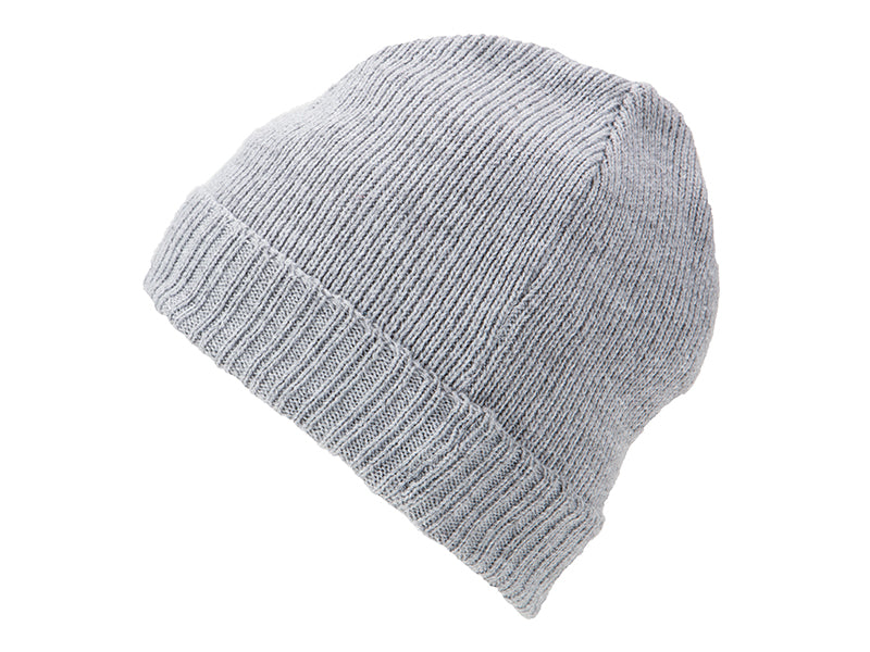 Basic Knitted Beanie - Light Grey Melange