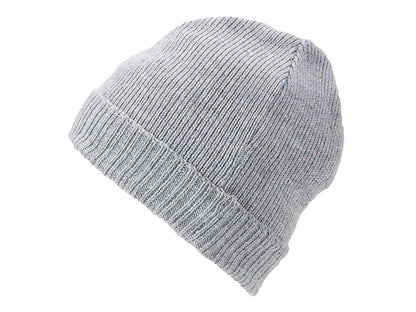 Basic Knitted Beanie - Light Grey Melange
