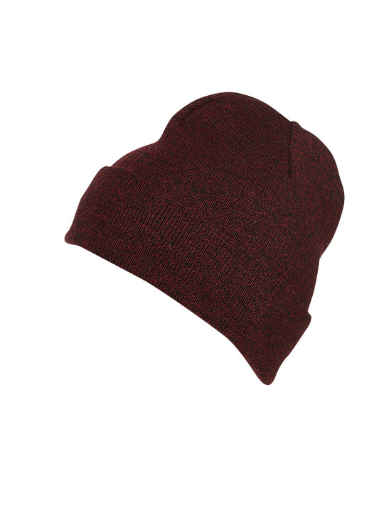 Melange Beanie - Dark-red/melange