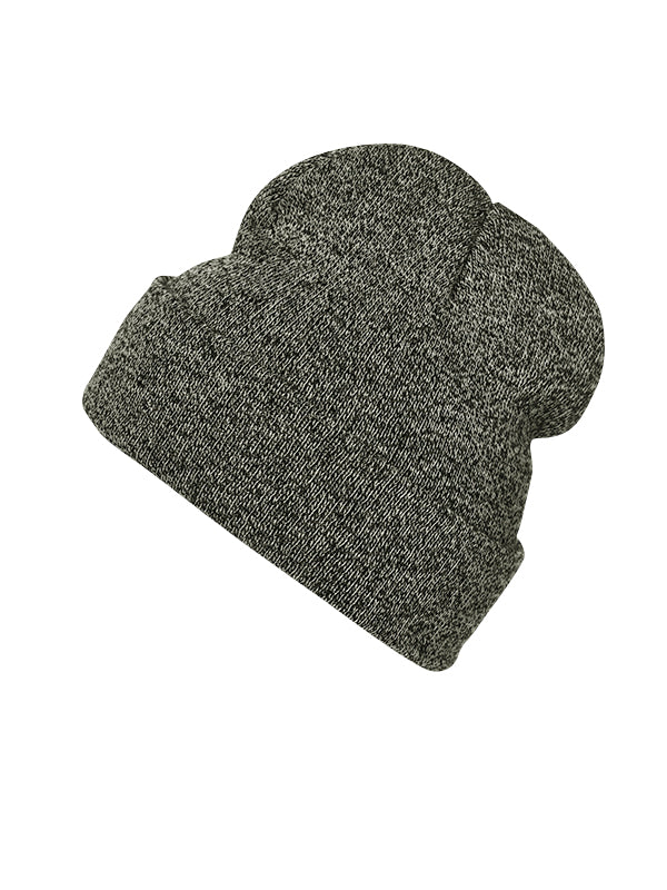 Melange Beanie - Black-melange