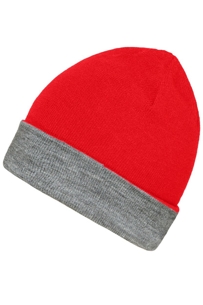 Reversible Beanie - Red/Grey Heather