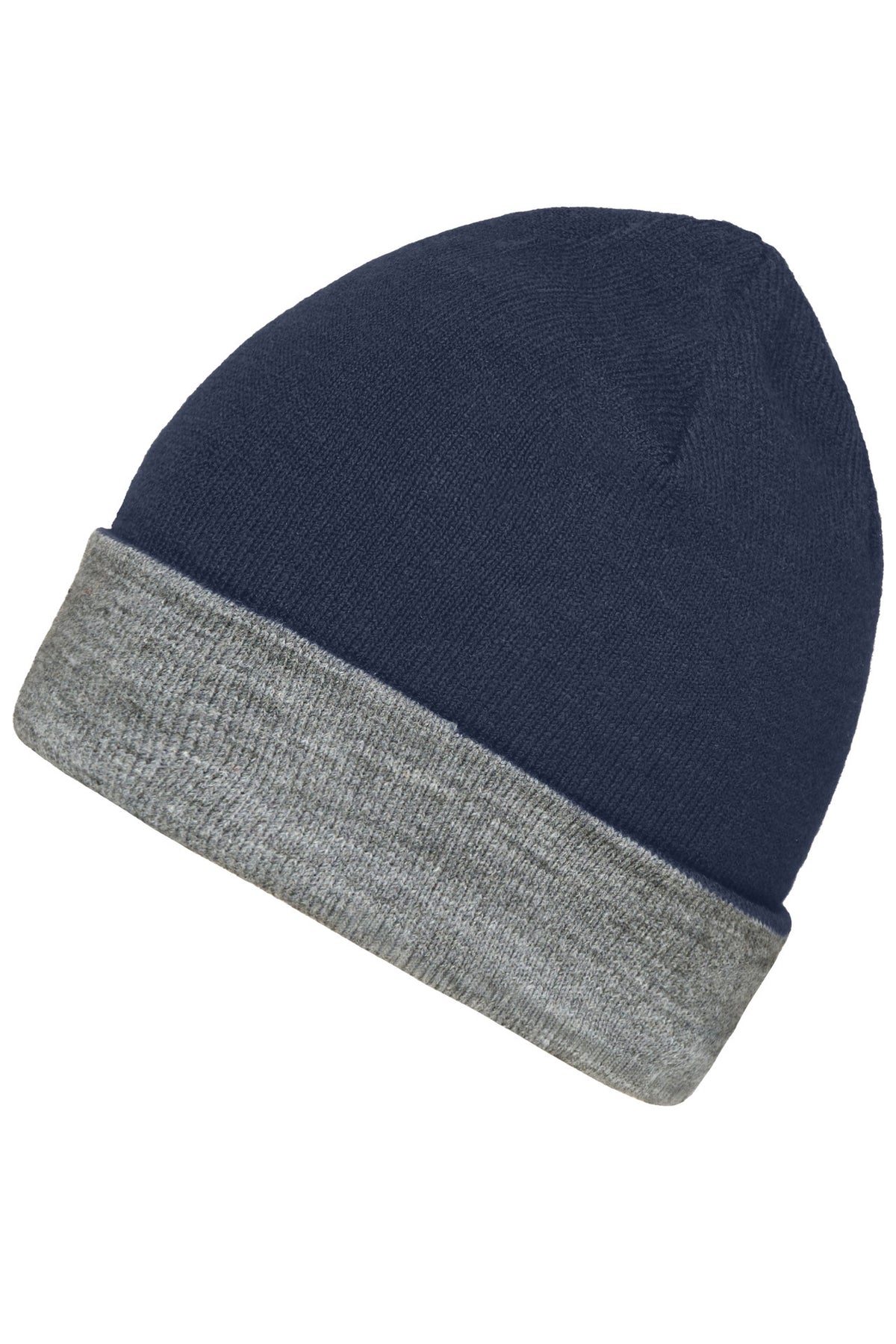 Reversible Beanie - Navy/Grey Heather