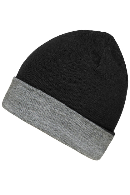 Reversible Beanie - Black/Grey Heather