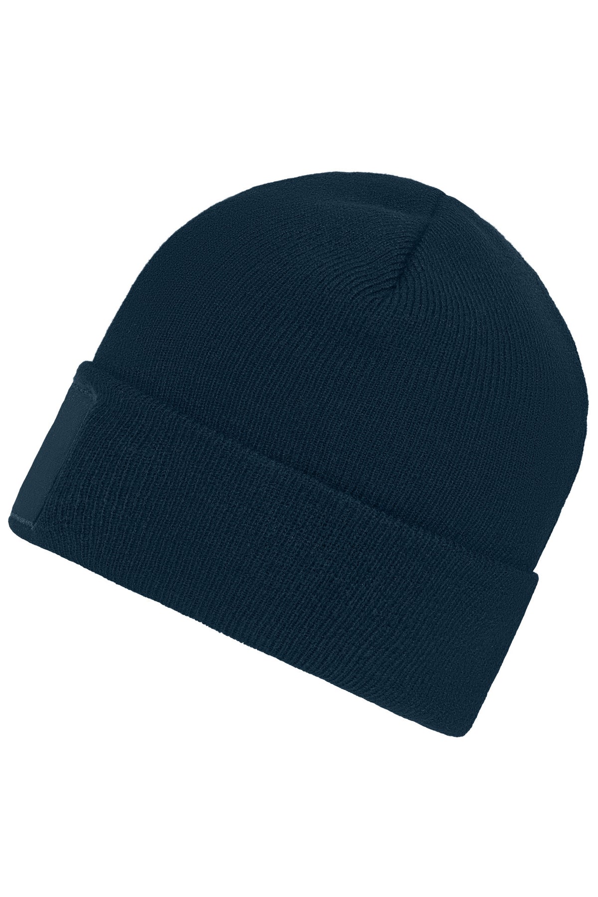 Knitted Beanie whit patch - Navy