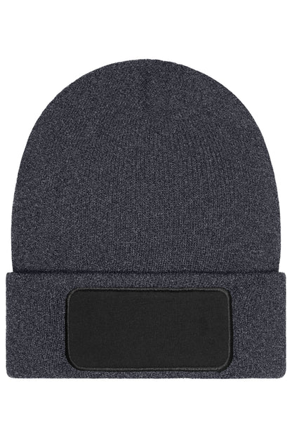 Beanie whit patch-Thinsulate - Dark Grey Melange