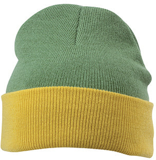 Knitted Cap - Olive/Gold Yellow
