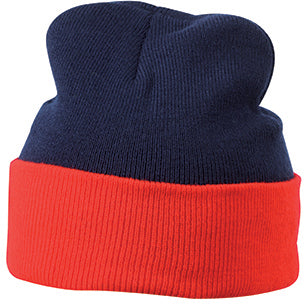 Knitted Cap - Navy/Red