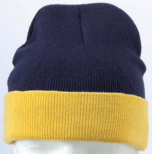 Knitted Cap - Navy/Gold Yellow