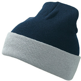 Knitted Cap - Navy/Grey