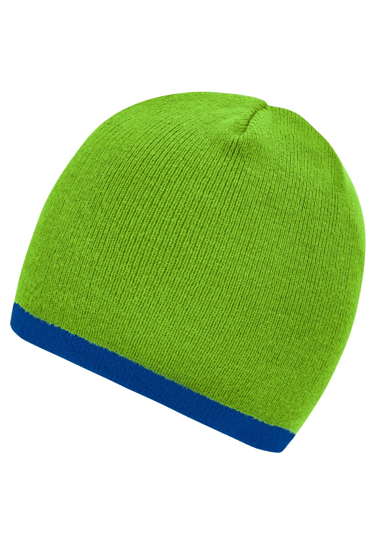 Beanie with contrasting border - Limegreen/Royal