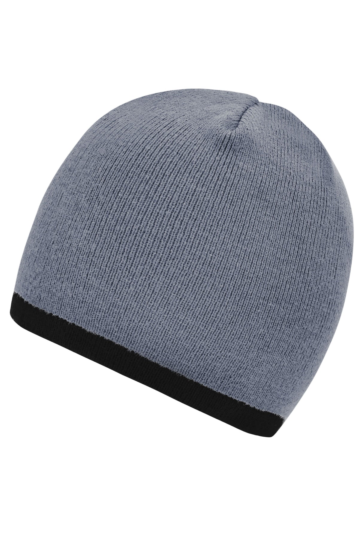 Beanie with contrasting border - Light-grey/Black