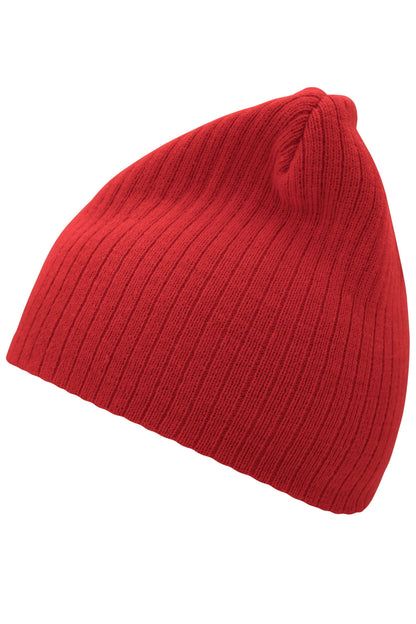 Rib Beanie - Red