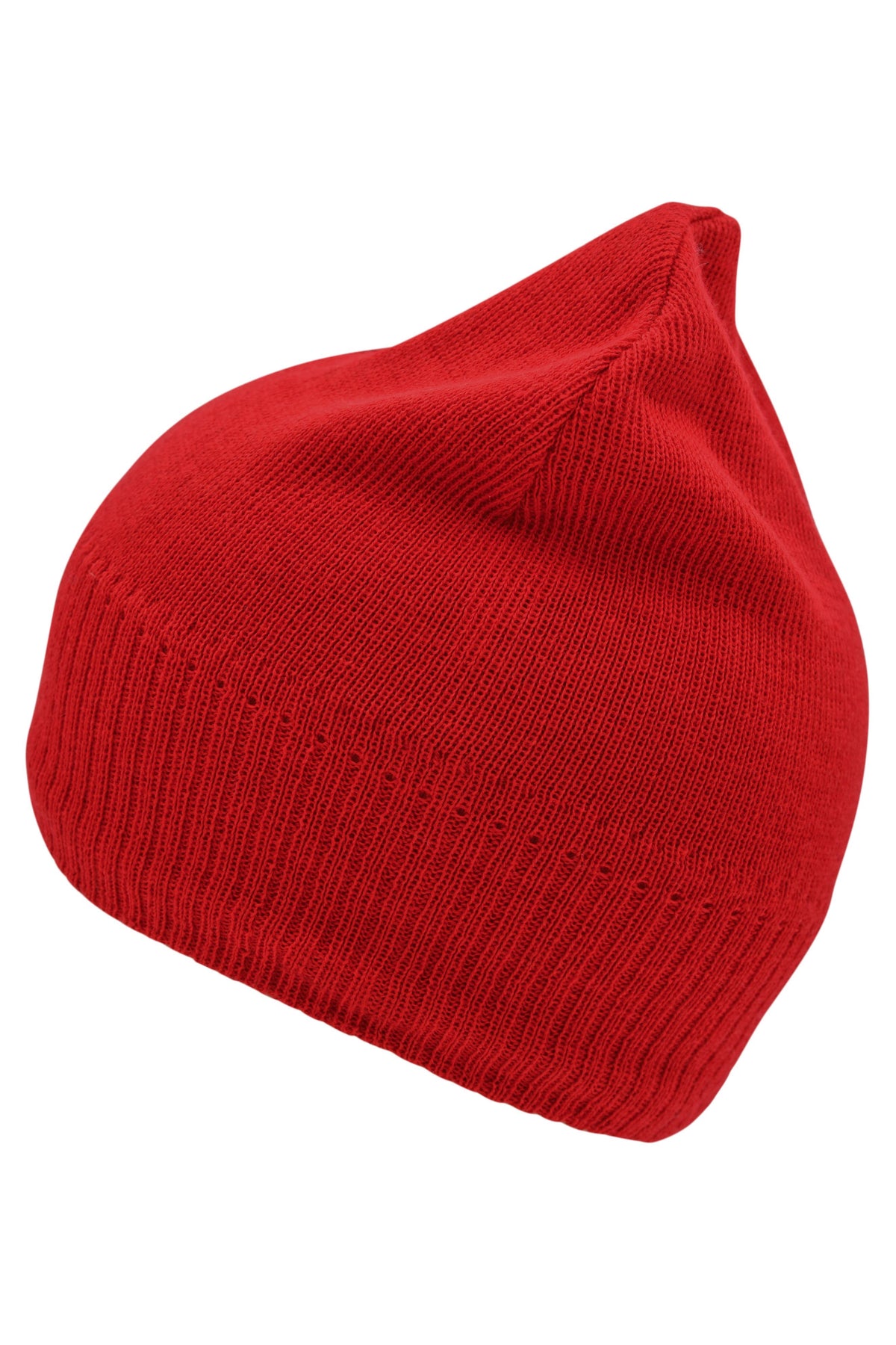 Knitted Beanie with Fleece In - Red