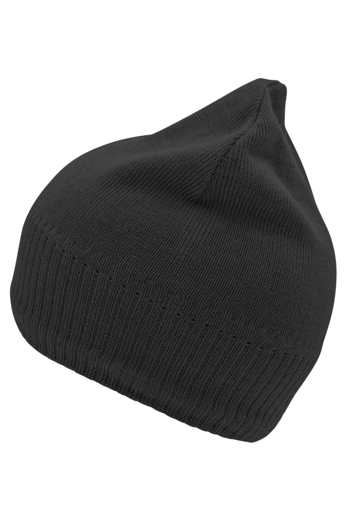 Knitted Beanie with Fleece In - Black